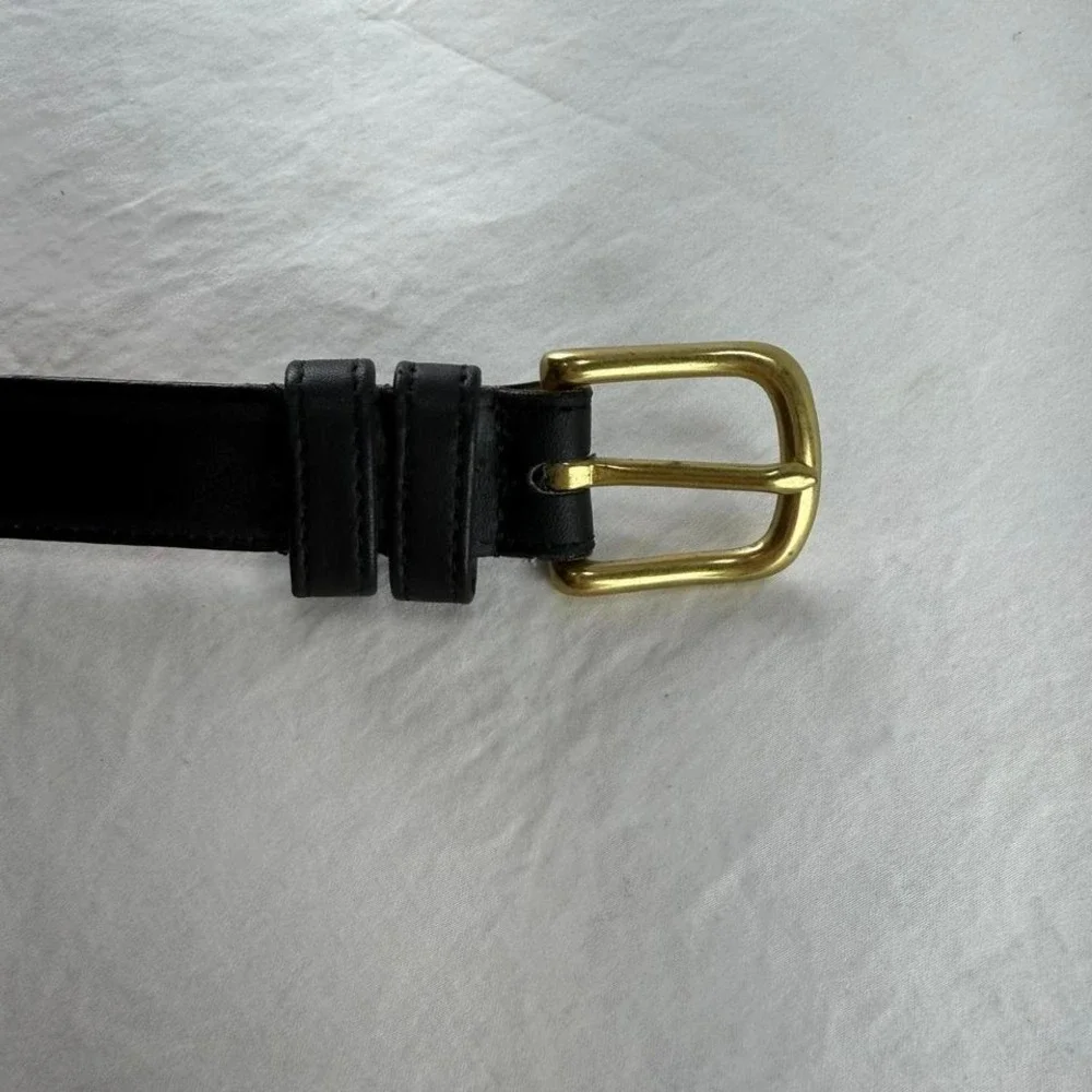 Coach Men's 6600 Black Gloved Tanned Cowhide Solid Brass Belt Sz 40 Old Money